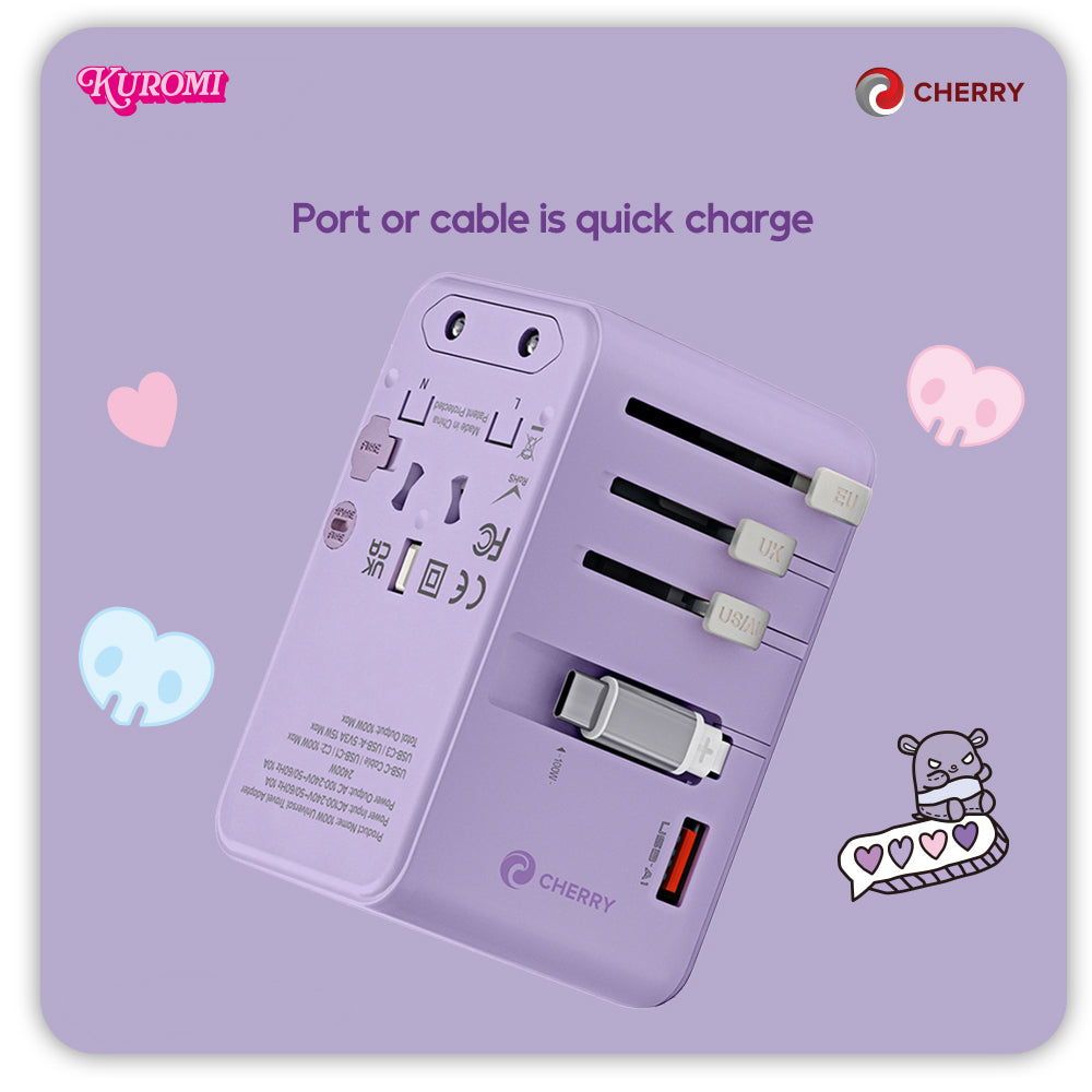 Sanrio Characters and CHERRY 100W Universal Travel Adapter
