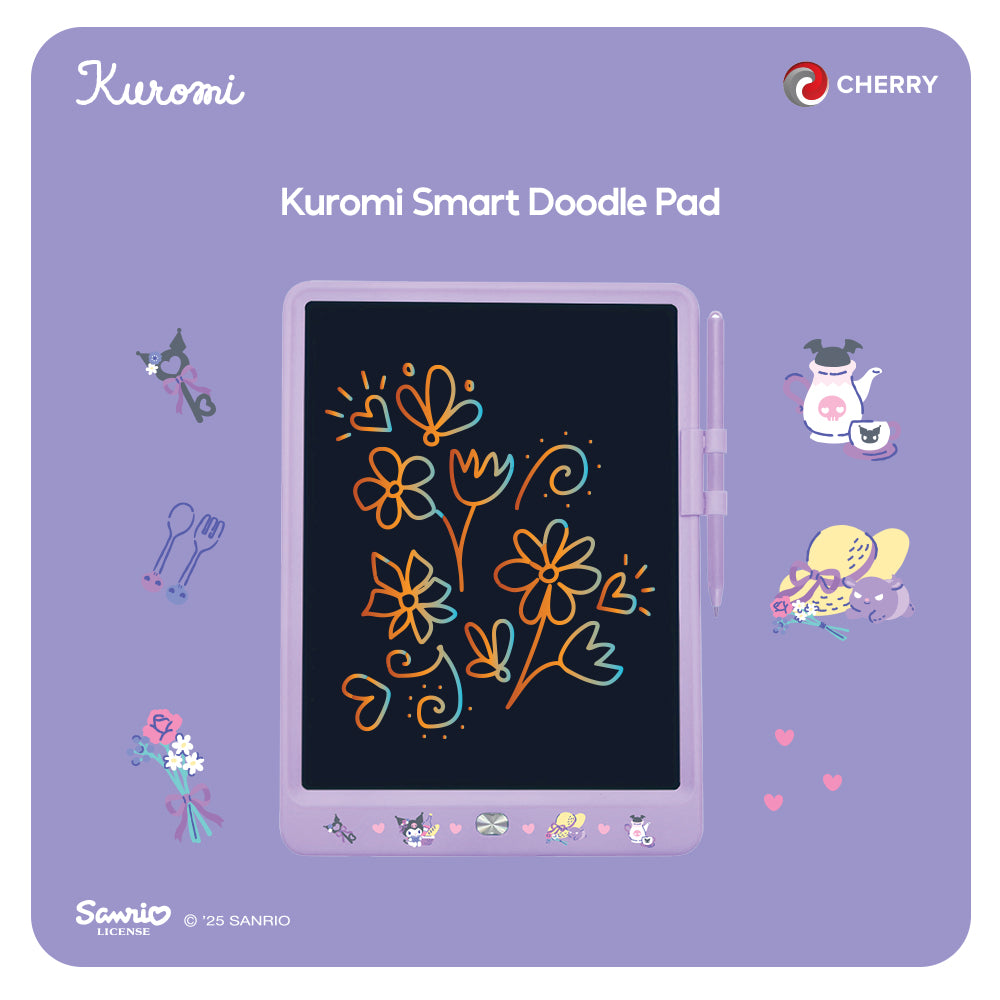 Sanrio Characters and CHERRY Smart Doodle Pad | LCD Writing Tablet | Reusable Drawing Board