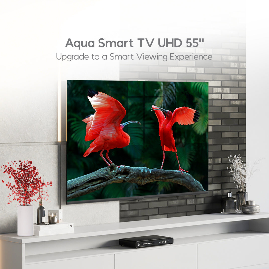 CHERRY Aqua Smart TV 4K UHD 55" w/ FREE Wall Mount Bracket