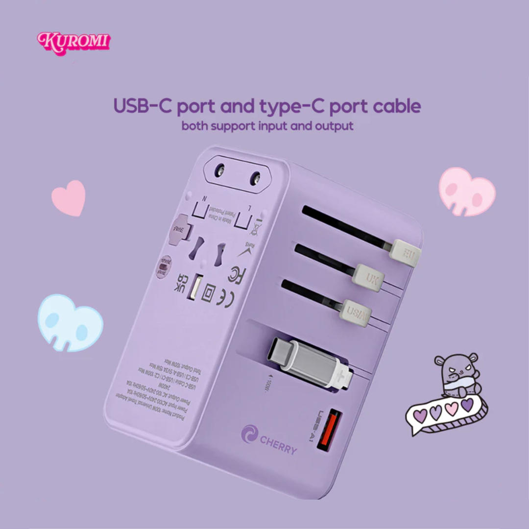 Sanrio Characters and CHERRY 100W Universal Travel Adapter