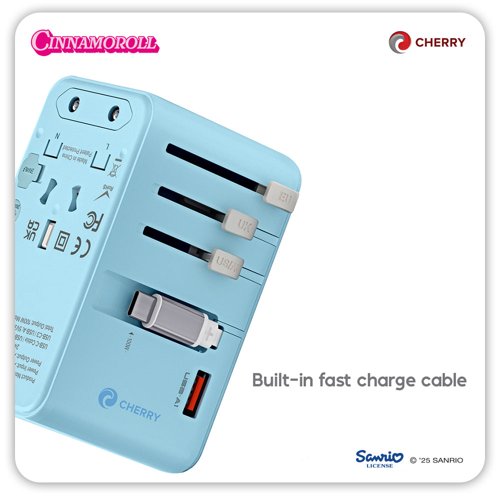 Sanrio Characters and CHERRY 100W Universal Travel Adapter