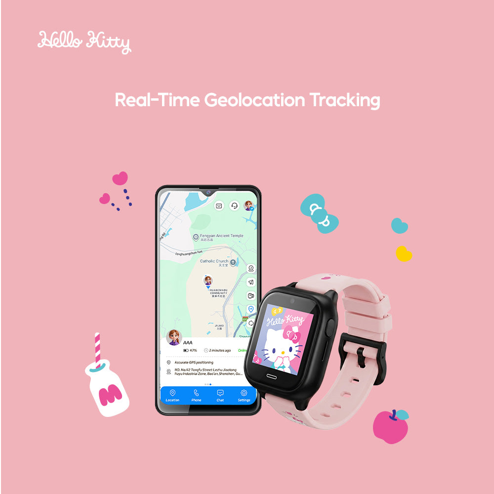 Sanrio Characters and CHERRY Smartwatch 4G for Kids | GPS | Video Call | SOS | IP67 Water Resistant