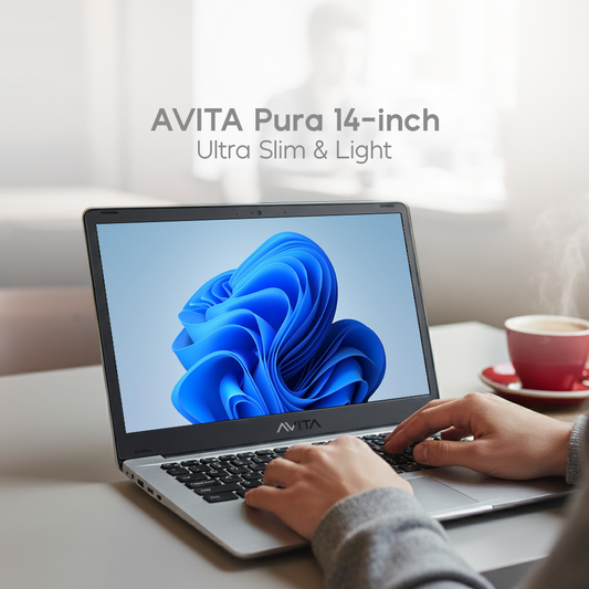 AVITA Pura 14" Windows Laptop with AMD A9 Processor and FREE Bullguard Internet Security