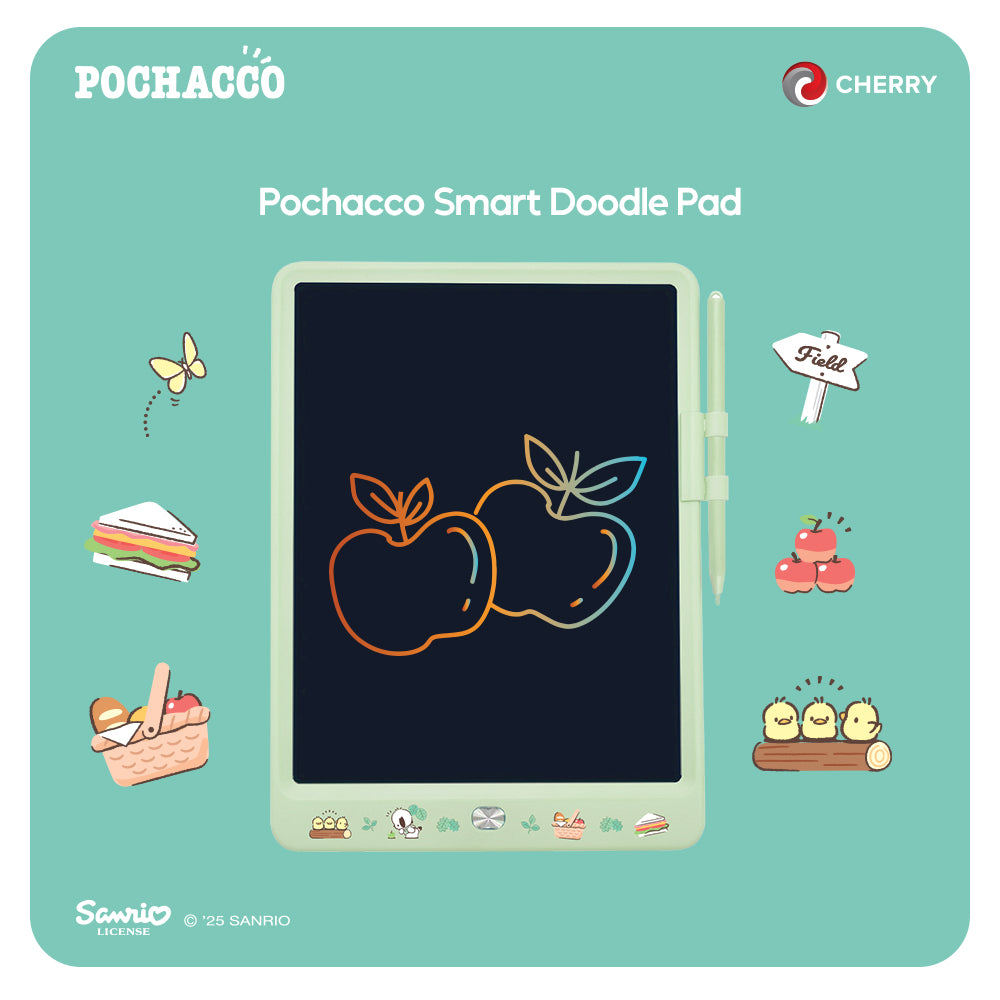 Sanrio Characters and CHERRY Smart Doodle Pad | LCD Writing Tablet | Reusable Drawing Board