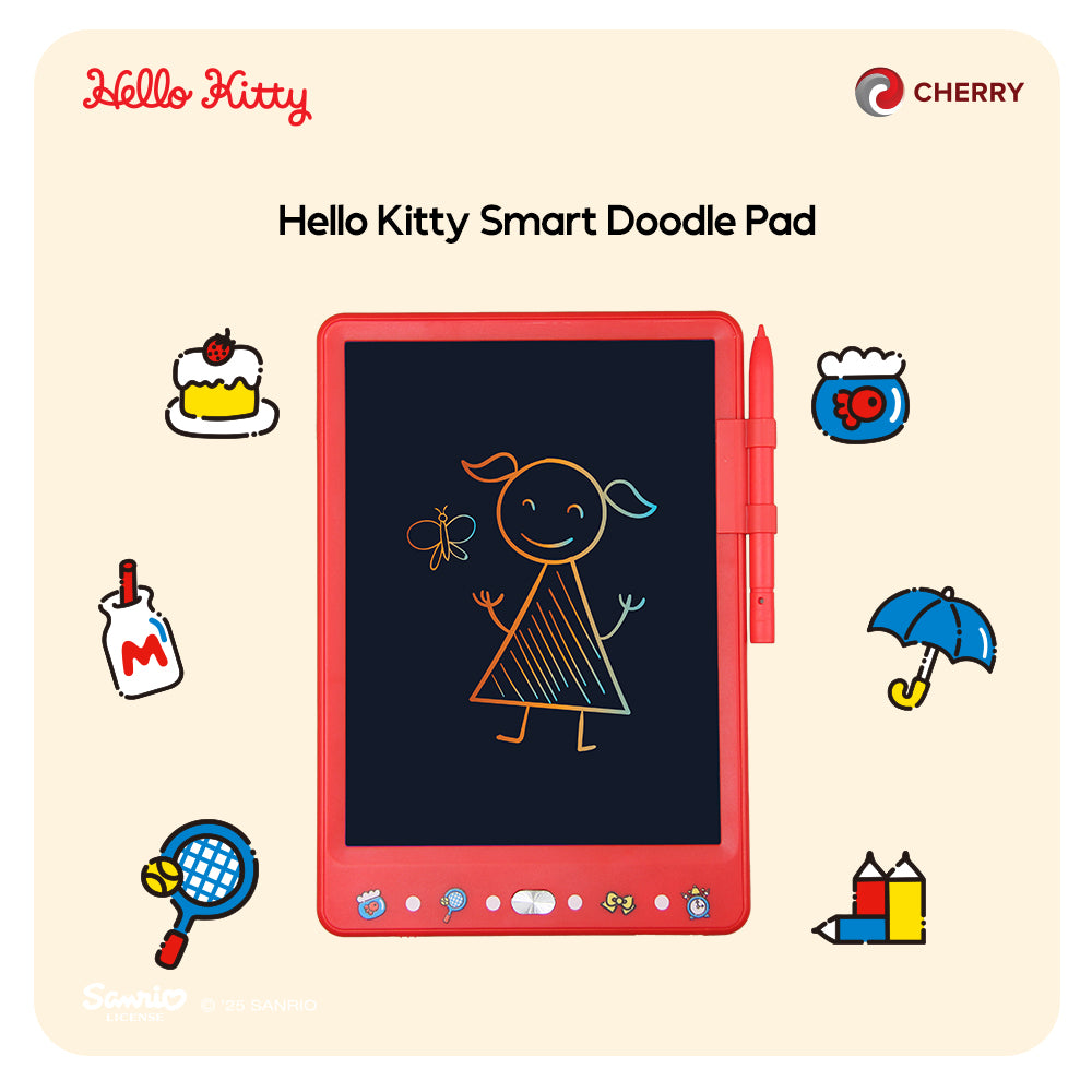 Sanrio Characters and CHERRY Smart Doodle Pad | LCD Writing Tablet | Reusable Drawing Board