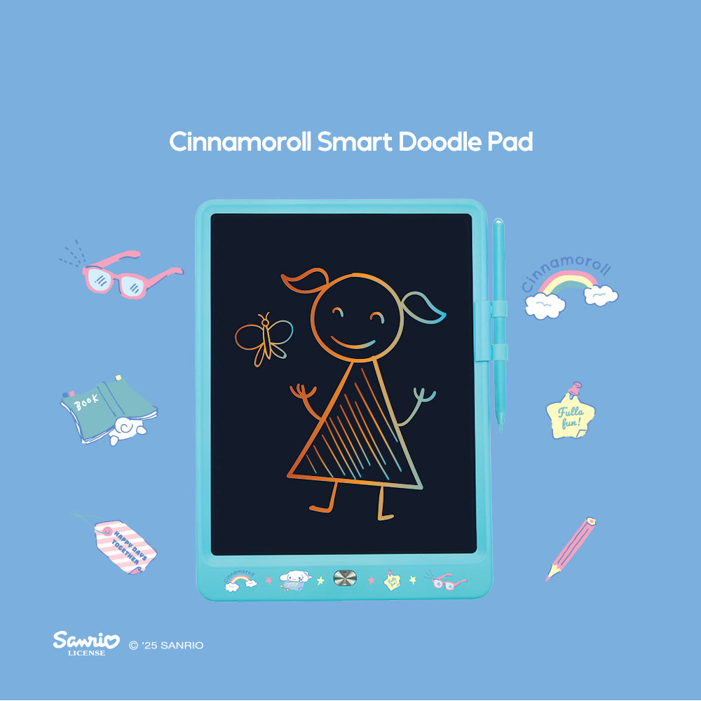 Sanrio Characters and CHERRY Smart Doodle Pad | LCD Writing Tablet | Reusable Drawing Board