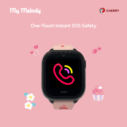 Sanrio Characters and CHERRY Smartwatch 4G for Kids | GPS | Video Call | SOS | IP67 Water Resistant