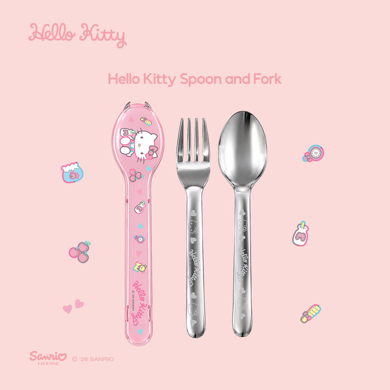 Sanrio Characters and CHERRY Spoon and Fork (My Melody & Hello Kitty)