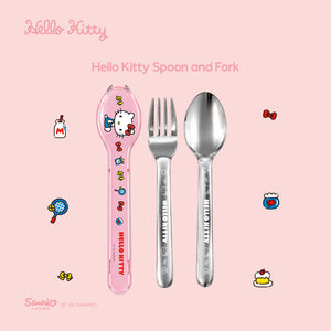 Sanrio Characters and CHERRY Spoon and Fork (My Melody & Hello Kitty)