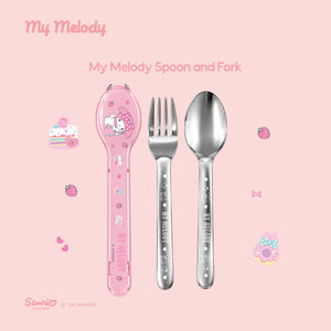 Sanrio Characters and CHERRY Spoon and Fork (My Melody & Hello Kitty)
